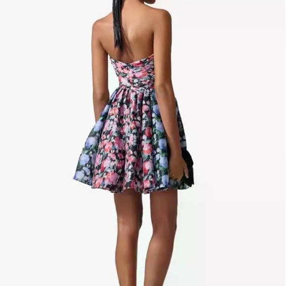 NWT New CAROLINA HERRERA Peony-Print Mini Dress Size 10 - Picture 3 of 12